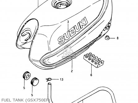 FUEL TANK (GSX750EF) - GSX750E 1985 (F) (E01 E02 E21 E24)