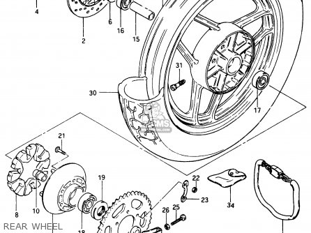 REAR WHEEL - GSX750E 1985 (F) (E01 E02 E21 E24)