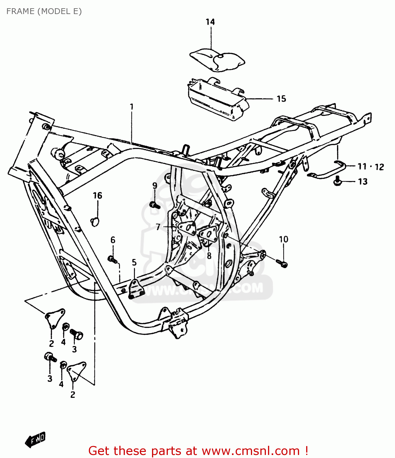 FRAME (MODEL E) GSX750EF 1984 (E) (E1 2 4 6 15 16 17 18 21 22 24 25 26 30 34 39)