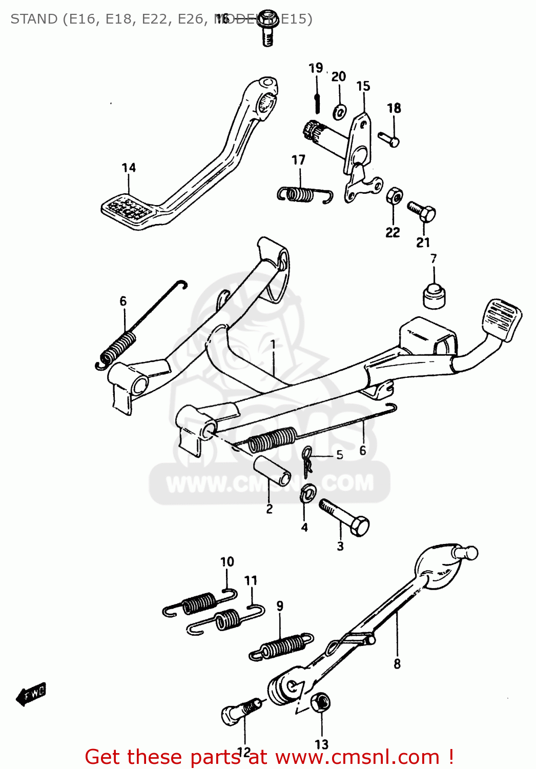 STAND (E16, E18, E22, E26, MODEL E E15) GSX750EF 1984 (E) (E1 2 4 6 15 16 17 18 21 22 24 25 26 30 34 39)