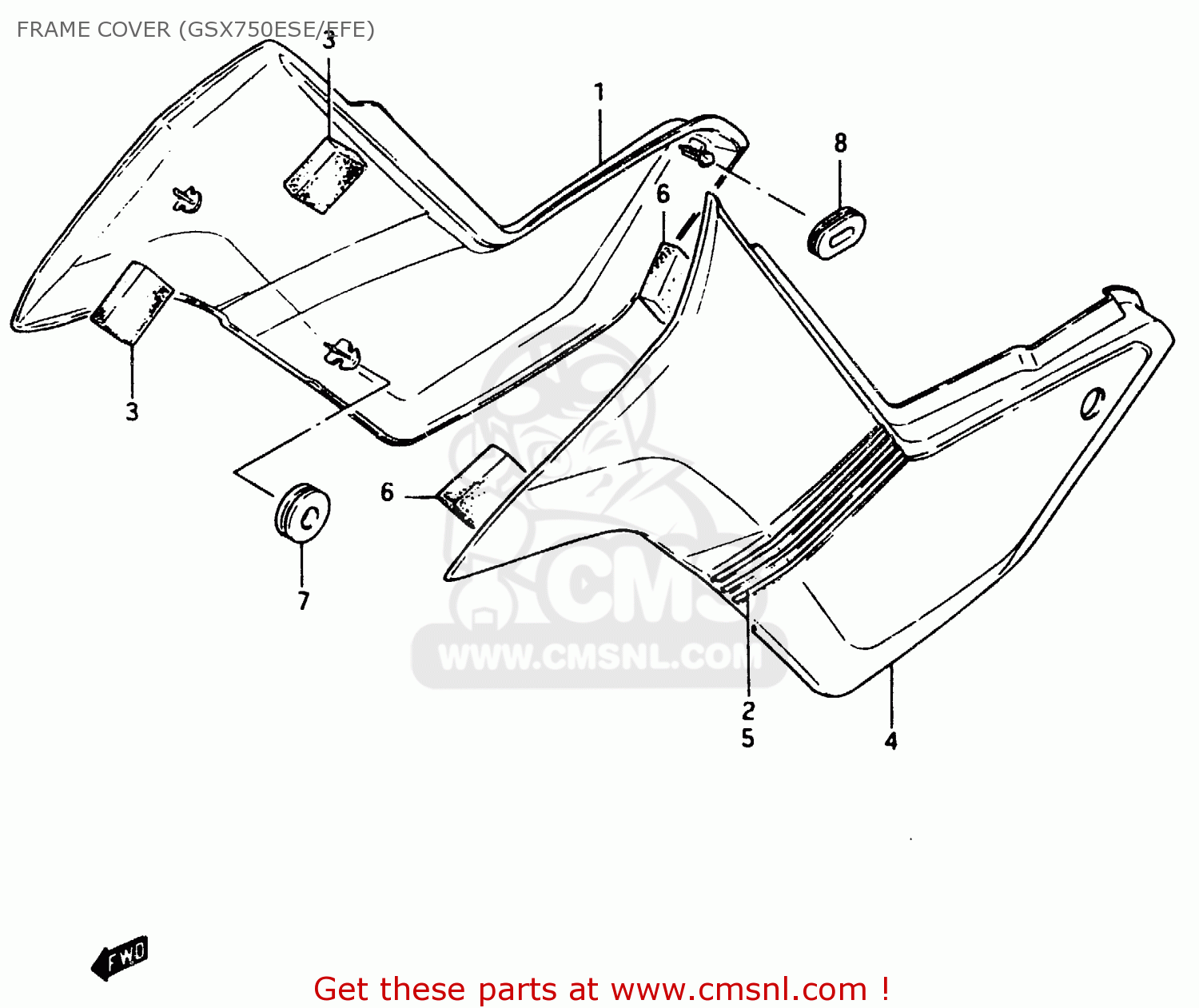FRAME COVER (GSX750ESE/EFE) GSX750EF 1984 (E) (E1 2 4 6 15 16 17 18 21 22 24 25 26 30 34 39)