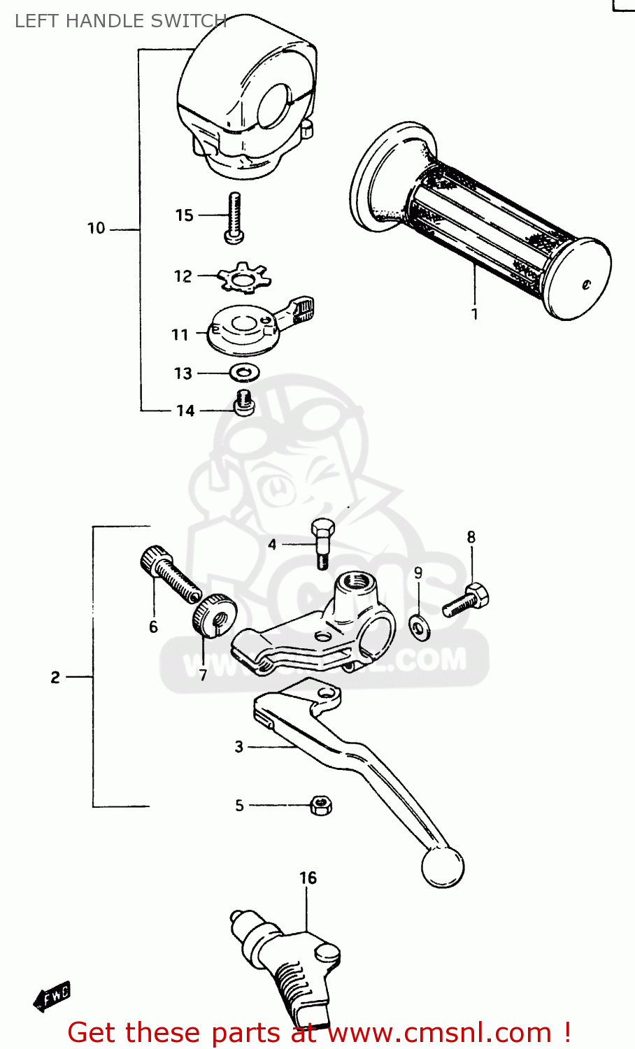 LEFT HANDLE SWITCH GSX750EF 1984 (E) (E1 2 4 6 15 16 17 18 21 22 24 25 26 30 34 39)
