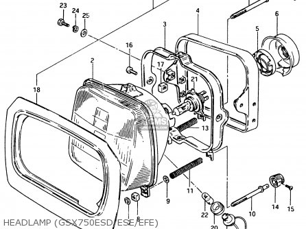 HEADLAMP (GSX750ESD/ESE/EFE) - GSX750EF 1984 (E) (E1 2 4 6 15 16 17 18 21 22 24 25 26 30 34 39)