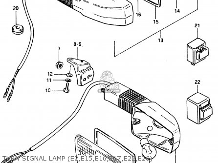 TURN SIGNAL LAMP (E2,E15,E16,E17,E22,E26) - GSX750EF 1984 (E) (E1 2 4 6 15 16 17 18 21 22 24 25 26 30 34 39)