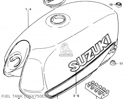 FUEL TANK (GSX750ESD) - GSX750EF 1984 (E) (E1 2 4 6 15 16 17 18 21 22 24 25 26 30 34 39)
