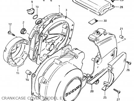 CRANKCASE COVER (MODEL E) - GSX750EF 1984 (E) (E1 2 4 6 15 16 17 18 21 22 24 25 26 30 34 39)