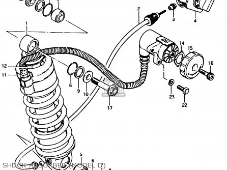 SHDCK ABSORBER (MODEL D) - GSX750EF 1984 (E) (E1 2 4 6 15 16 17 18 21 22 24 25 26 30 34 39)
