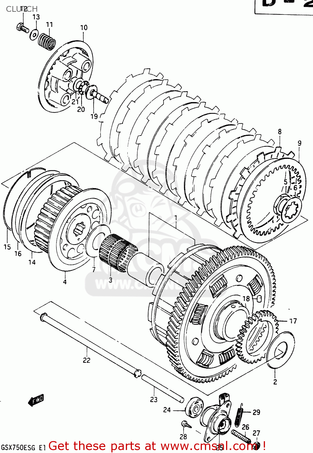 CLUTCH GSX750EF 1985 (F) (E01 E02 E04 06 15 16 17 18 21 22 24 25 34 39)