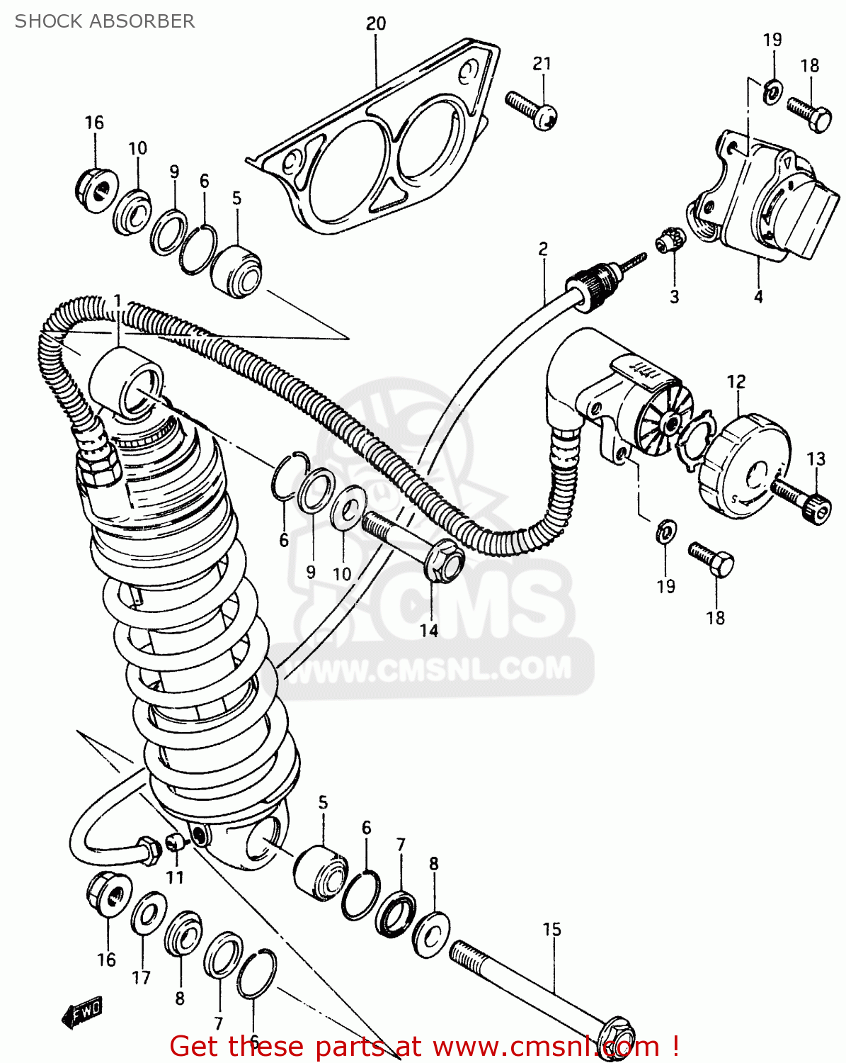 SHOCK ABSORBER GSX750EF 1985 (F) (E01 E02 E04 06 15 16 17 18 21 22 24 25 34 39)