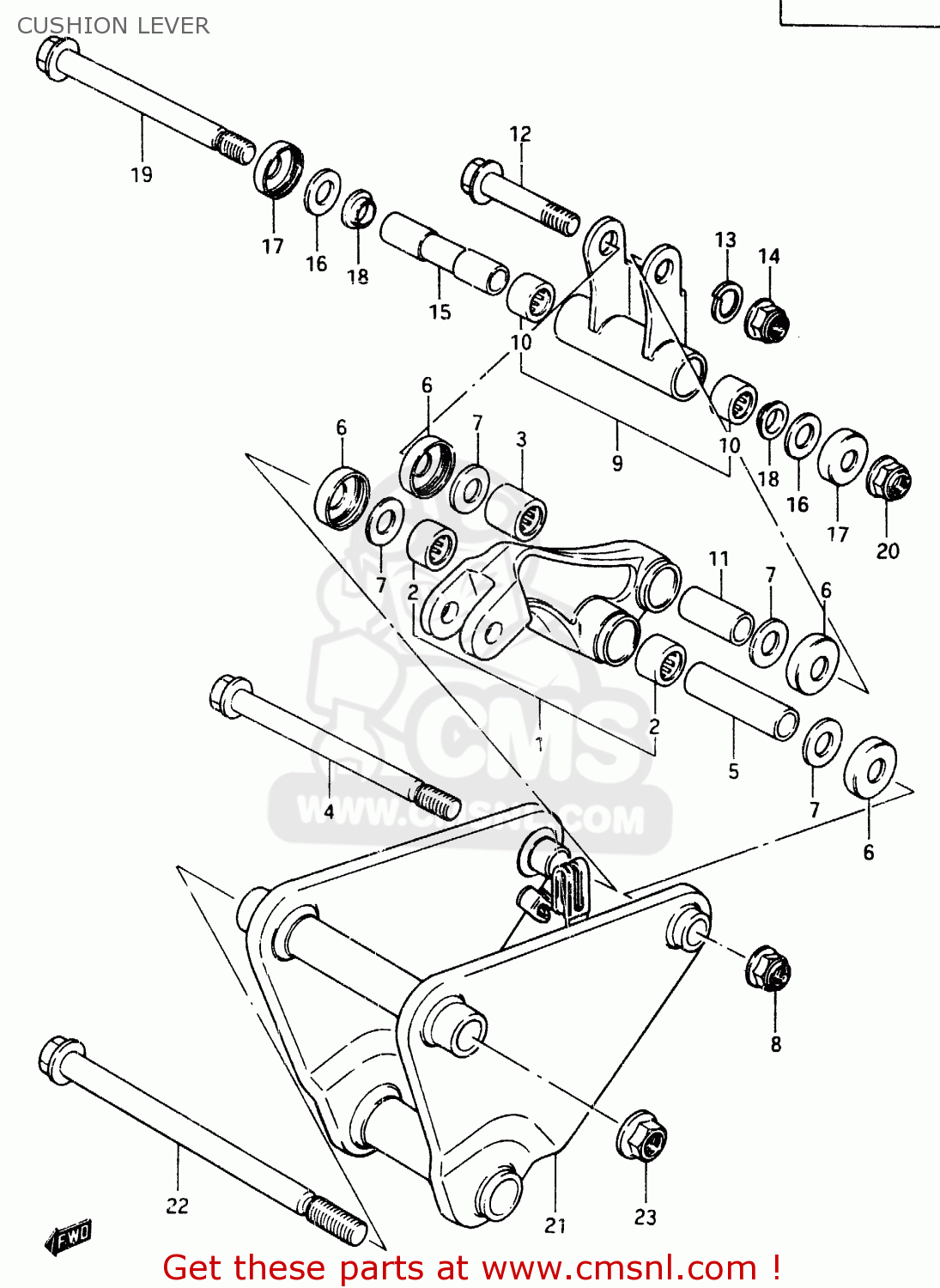 CUSHION LEVER GSX750EF 1985 (F) (E01 E02 E04 06 15 16 17 18 21 22 24 25 34 39)