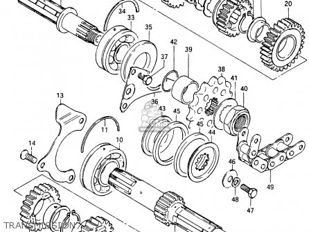 TRANSMISSION - GSX750EF 1985 (F) (E01 E02 E04 06 15 16 17 18 21 22 24 25 34 39)