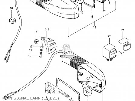 TURN SIGNAL LAMP (E2,E21) - GSX750EF 1985 (F) (E01 E02 E04 06 15 16 17 18 21 22 24 25 34 39)