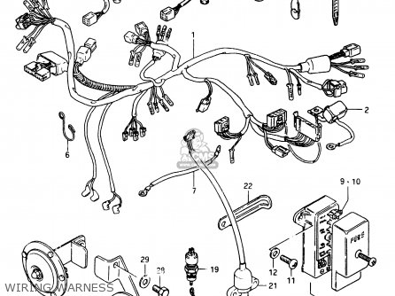 WIRING WARNESS - GSX750EF 1985 (F) (E01 E02 E04 06 15 16 17 18 21 22 24 25 34 39)