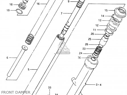FRONT DAMPER - GSX750EF 1985 (F) (E01 E02 E04 06 15 16 17 18 21 22 24 25 34 39)