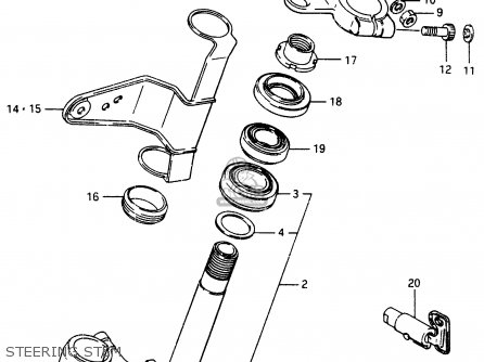 STEERING STEM - GSX750EF 1985 (F) (E01 E02 E04 06 15 16 17 18 21 22 24 25 34 39)