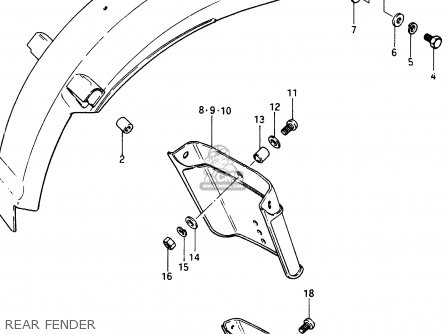 REAR FENDER - GSX750EF 1985 (F) (E01 E02 E04 06 15 16 17 18 21 22 24 25 34 39)