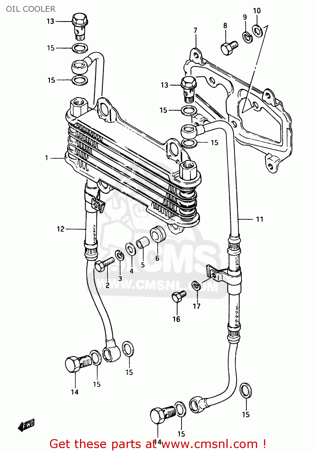 OIL COOLER GSX750ES 1983 (D) 1 2 4 6 15 16 17 18 21 22 24 25 26 27 30 34 39