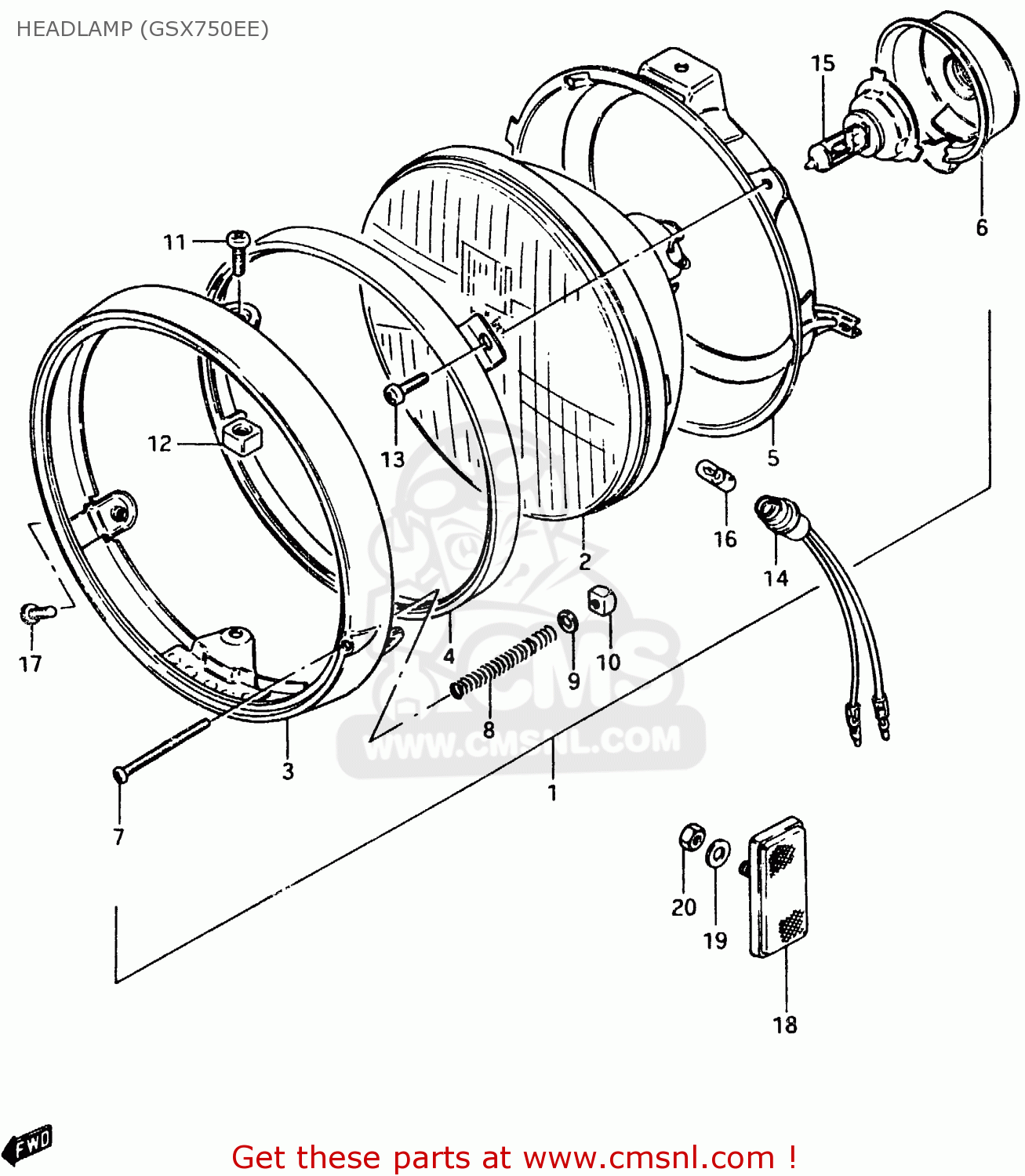 HEADLAMP (GSX750EE) GSX750ES 1983 (D) 1 2 4 6 15 16 17 18 21 22 24 25 26 27 30 34 39