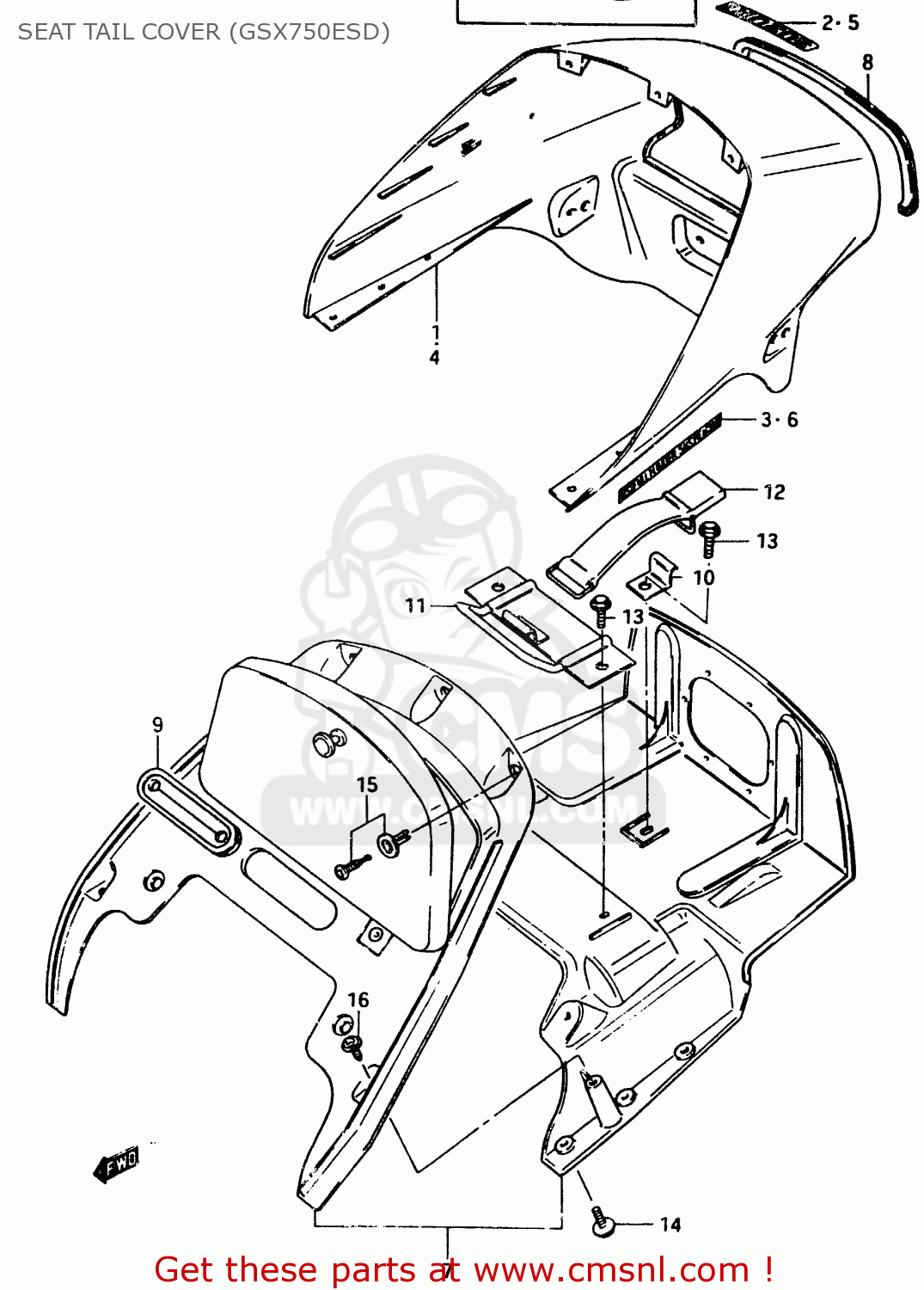 SEAT TAIL COVER (GSX750ESD) GSX750ES 1983 (D) 1 2 4 6 15 16 17 18 21 22 24 25 26 27 30 34 39