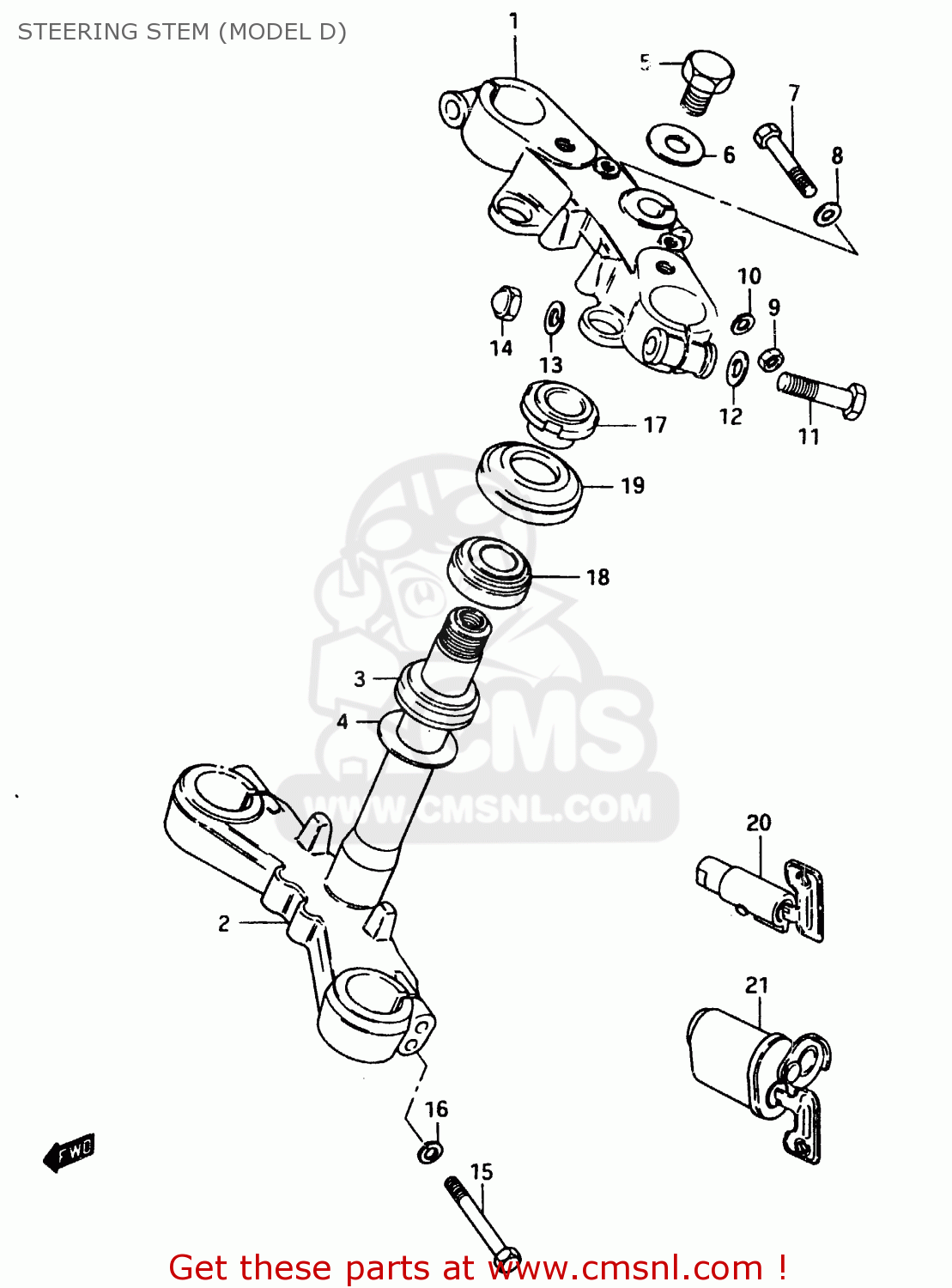 STEERING STEM (MODEL D) GSX750ES 1983 (D) 1 2 4 6 15 16 17 18 21 22 24 25 26 27 30 34 39