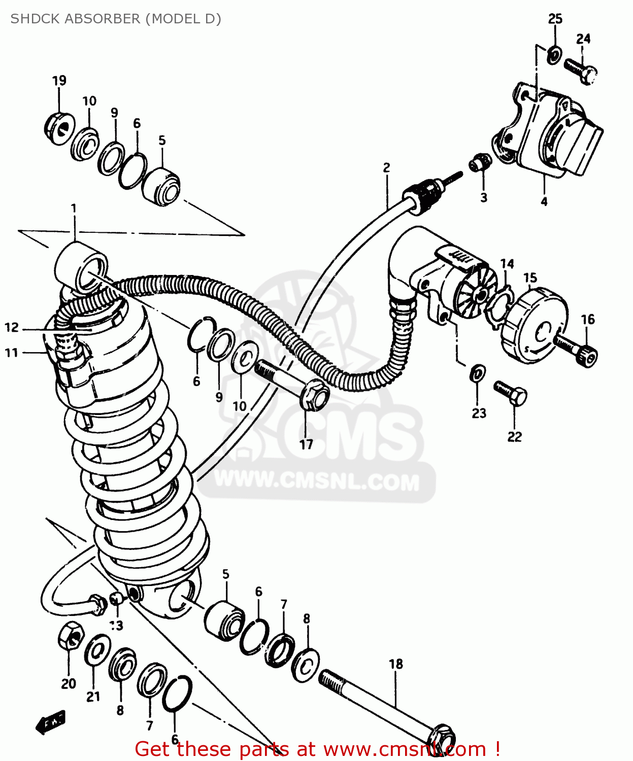 SHDCK ABSORBER (MODEL D) GSX750ES 1983 (D) 1 2 4 6 15 16 17 18 21 22 24 25 26 27 30 34 39