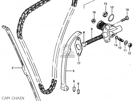 CAM CHAIN - GSX750ES 1983 (D) 1 2 4 6 15 16 17 18 21 22 24 25 26 27 30 34 39