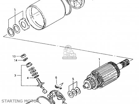 STARTING MOTOR - GSX750ES 1983 (D) 1 2 4 6 15 16 17 18 21 22 24 25 26 27 30 34 39