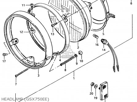HEADLAMP (GSX750EE) - GSX750ES 1983 (D) 1 2 4 6 15 16 17 18 21 22 24 25 26 27 30 34 39