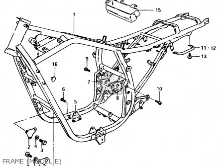 FRAME (MODEL E) - GSX750ES 1983 (D) 1 2 4 6 15 16 17 18 21 22 24 25 26 27 30 34 39