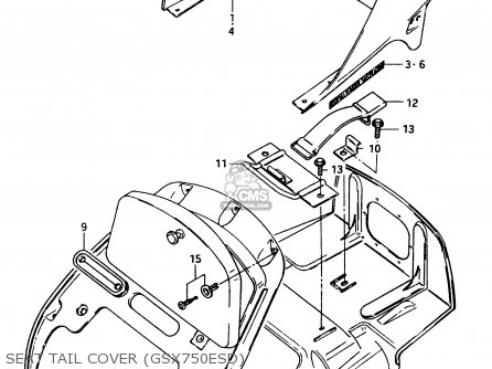 SEAT TAIL COVER (GSX750ESD) - GSX750ES 1983 (D) 1 2 4 6 15 16 17 18 21 22 24 25 26 27 30 34 39