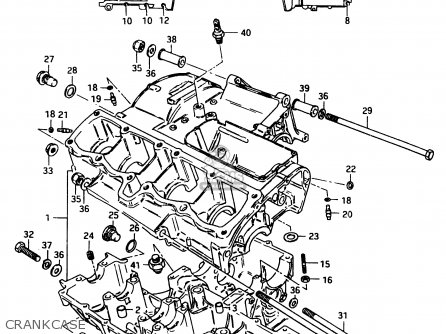 CRANKCASE - GSX750ES 1983 (D) 1 2 4 6 15 16 17 18 21 22 24 25 26 27 30 34 39