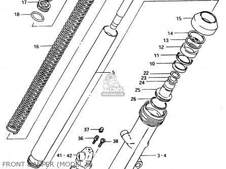 FRONT DAMPER (MODEL E) - GSX750ES 1983 (D) 1 2 4 6 15 16 17 18 21 22 24 25 26 27 30 34 39