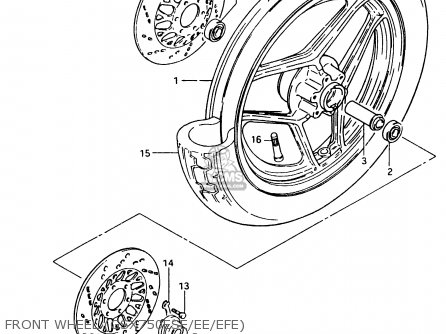 FRONT WHEEL (GSX750ESE/EE/EFE) - GSX750ES 1983 (D) 1 2 4 6 15 16 17 18 21 22 24 25 26 27 30 34 39