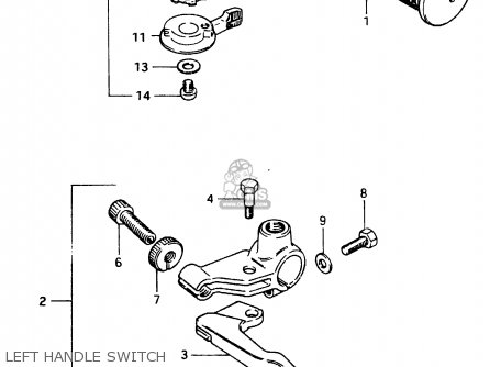 LEFT HANDLE SWITCH - GSX750ES 1983 (D) 1 2 4 6 15 16 17 18 21 22 24 25 26 27 30 34 39
