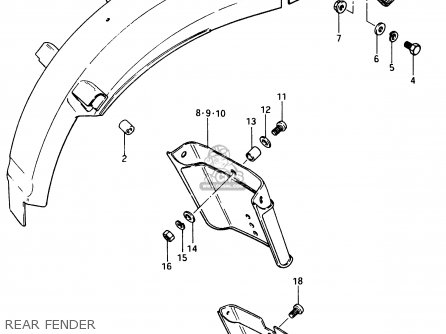 REAR FENDER - GSX750ES 1983 (D) 1 2 4 6 15 16 17 18 21 22 24 25 26 27 30 34 39