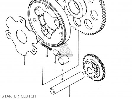 STARTER CLUTCH - GSX750ES 1983 (D) 1 2 4 6 15 16 17 18 21 22 24 25 26 27 30 34 39