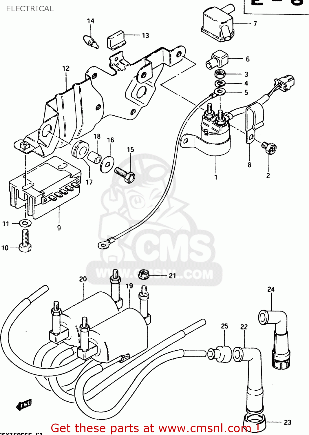 ELECTRICAL GSX750ES 1984 (E) (E01 E02 4 6 15 16 17 18 21 22 24 25 34 39 53)