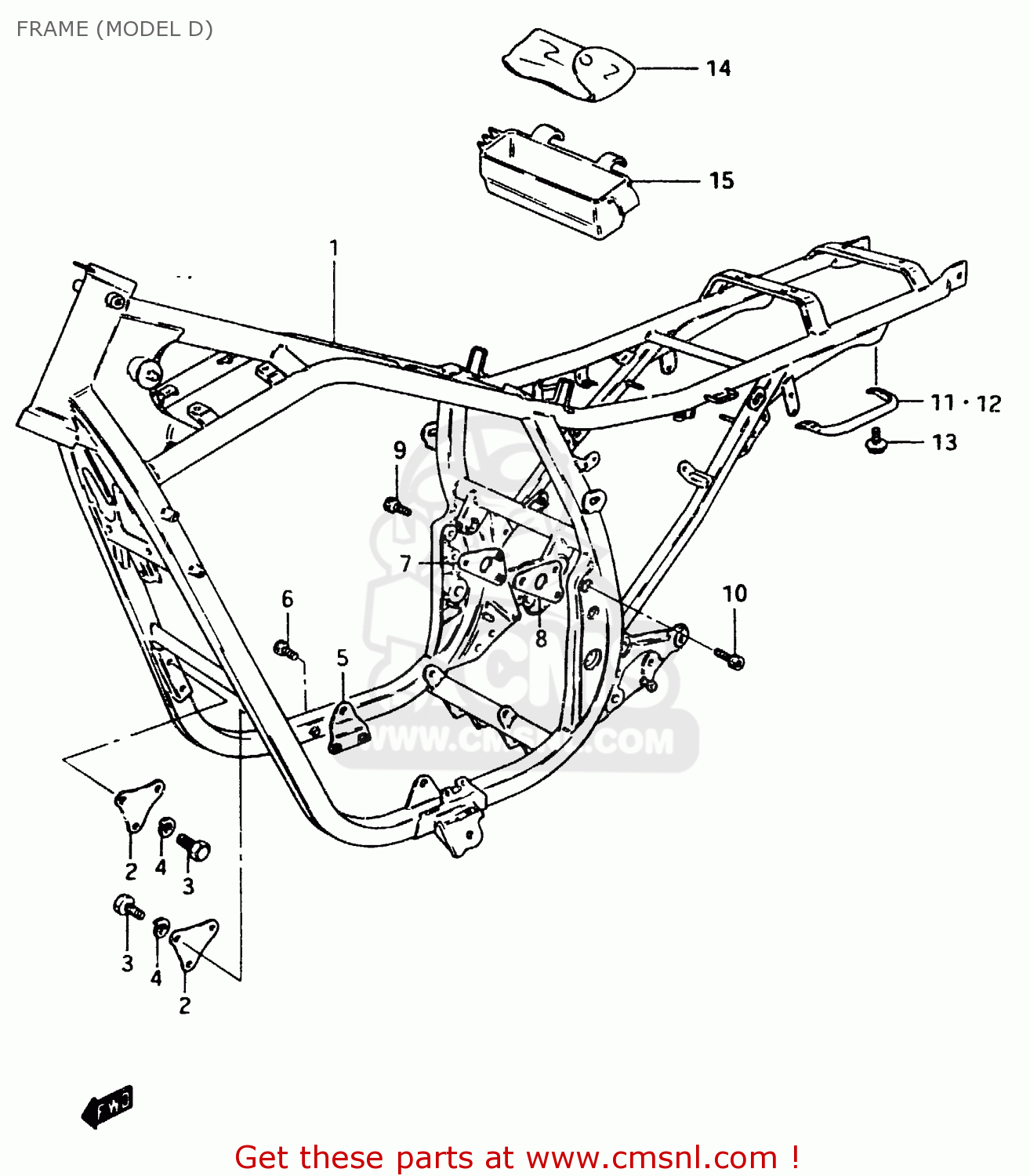 FRAME (MODEL D) GSX750ES 1984 (E) (E01 E02 4 6 15 16 17 18 21 22 24 25 34 39 53)