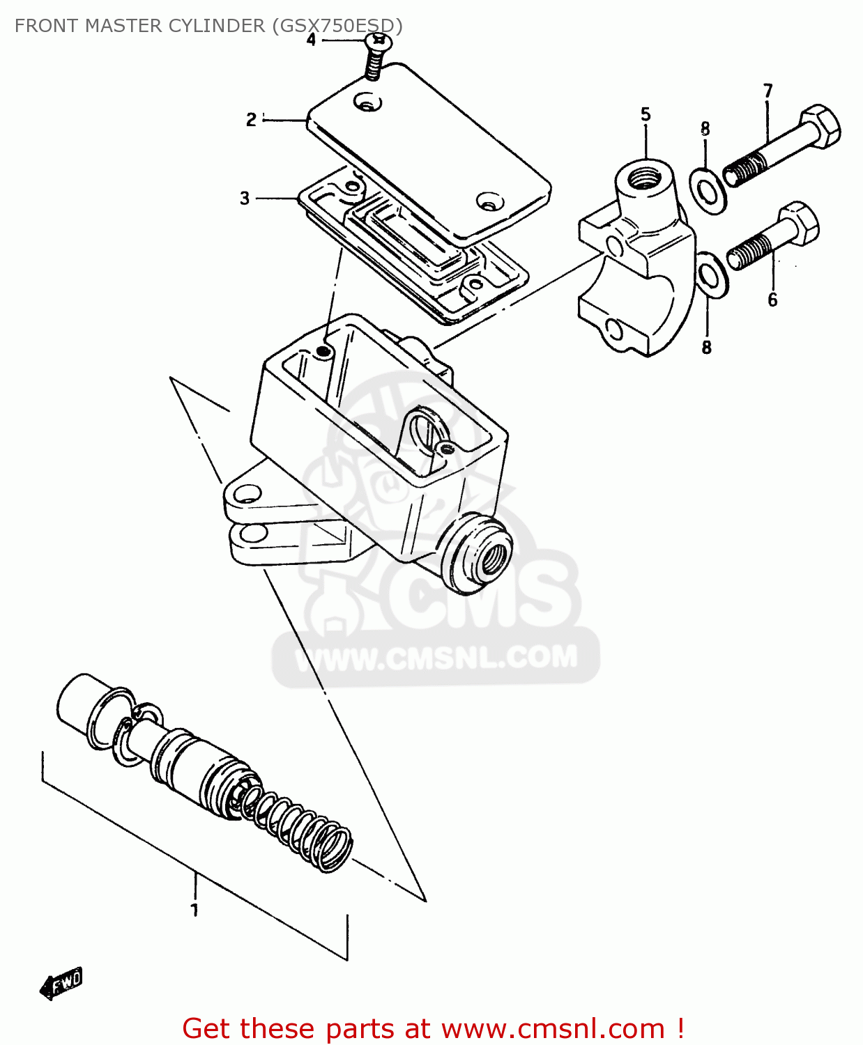FRONT MASTER CYLINDER (GSX750ESD) GSX750ES 1984 (E) (E01 E02 4 6 15 16 17 18 21 22 24 25 34 39 53)