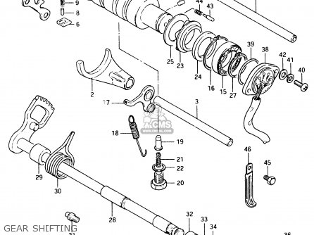 GEAR SHIFTING - GSX750ES 1984 (E) (E01 E02 4 6 15 16 17 18 21 22 24 25 34 39 53)