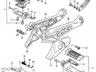 FOOTREST - GSX750ES 1984 (E) (E01 E02 4 6 15 16 17 18 21 22 24 25 34 39 53)