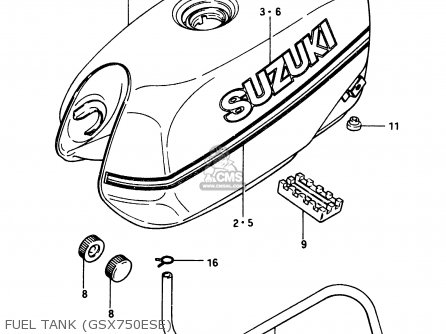FUEL TANK (GSX750ESE) - GSX750ES 1984 (E) (E01 E02 4 6 15 16 17 18 21 22 24 25 34 39 53)