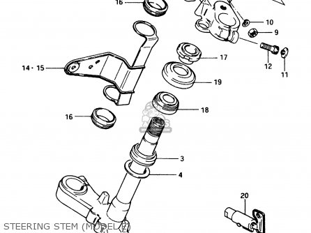 STEERING STEM (MODEL E) - GSX750ES 1984 (E) (E01 E02 4 6 15 16 17 18 21 22 24 25 34 39 53)