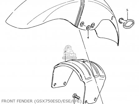 FRONT FENDER (GSX750ESD/ESE/EFE) - GSX750ES 1984 (E) (E01 E02 4 6 15 16 17 18 21 22 24 25 34 39 53)