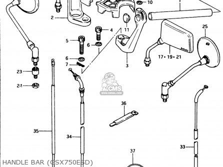 HANDLE BAR (GSX750ESD) - GSX750ES 1984 (E) (E01 E02 4 6 15 16 17 18 21 22 24 25 34 39 53)