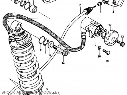 SHOCK ABSORBER (MODEL E) - GSX750ES 1984 (E) (E01 E02 4 6 15 16 17 18 21 22 24 25 34 39 53)