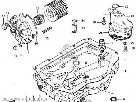 OIL PUMP - OIL FILTER - GSX750ES 1984 (E) (E01 E02 4 6 15 16 17 18 21 22 24 25 34 39 53)