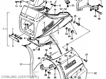 COWLING (GSX750EFE) - GSX750ES 1984 (E) (E01 E02 4 6 15 16 17 18 21 22 24 25 34 39 53)