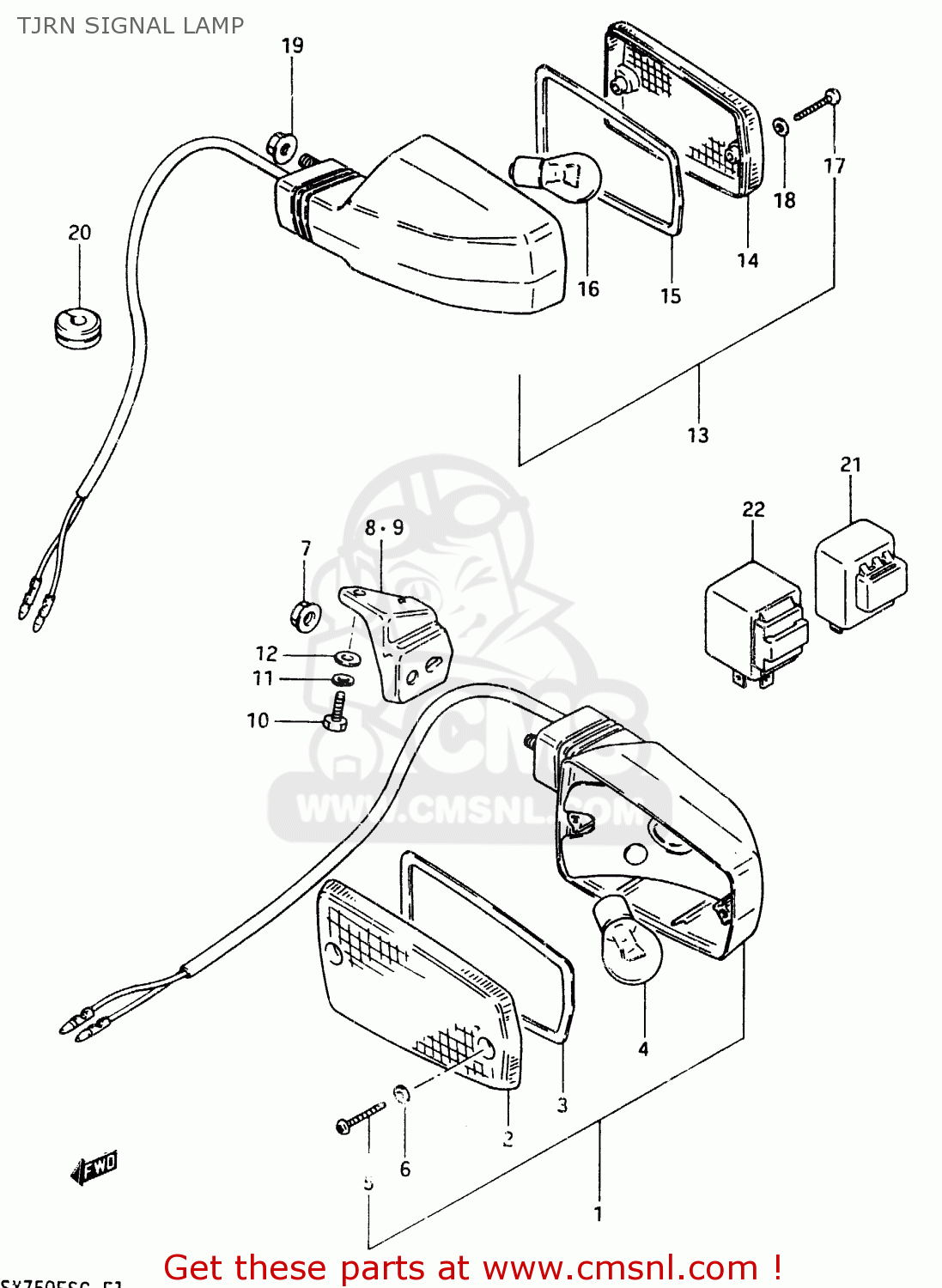 TJRN SIGNAL LAMP GSX750ES 1985 (F) (E01 E2 E4 E6 E15 E16 17 22 24 25 26 34 39 53)
