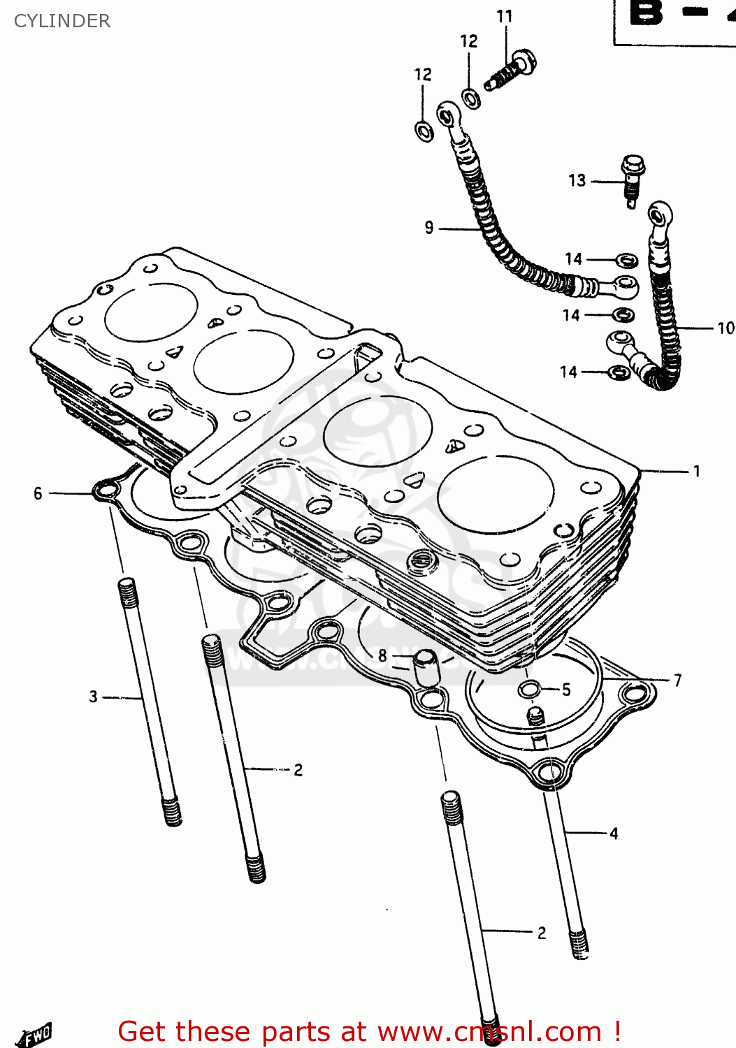 CYLINDER GSX750ES 1985 (F) (E01 E2 E4 E6 E15 E16 17 22 24 25 26 34 39 53)